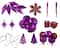 125ct. Purple & Red Shatterproof 3-Finish Christmas Ornaments